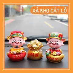 Tượng thần tài phong thủy, đầu lò xo, thích hợp để trang trí nhà cửa, xe hơi