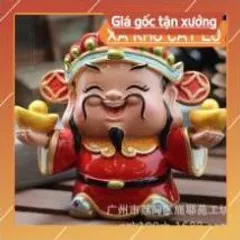 Tượng chibi Thần Tài may mắn 7cm - mẫu hai tay cầm 2 thỏi vàng