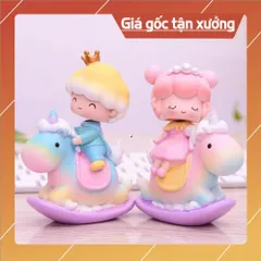 Trang trí bánh sinh nhật bánh kem cho bé - Hoàng tử, công chúa ngồi ngựa, Cặp đôi ngồi vịt