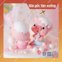 phụ kiện trang trí bánh kem [FREESHIP❤️] Cặp heo bình sữa