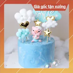 phụ kiện trang trí bánh kem [FREESHIP❤️] Cặp heo bình sữa