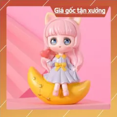 Phụ kiện trang trí bánh sinh nhật bánh kem - Em bé gái tóc vàng và em bé gái tóc hồng