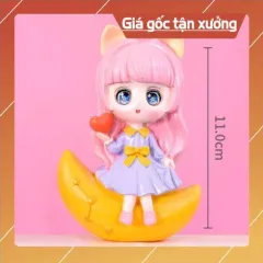 Phụ kiện trang trí bánh sinh nhật bánh kem - Em bé gái tóc vàng và em bé gái tóc hồng
