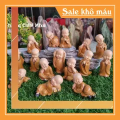 Trọn bộ 15 chú tiểu áo nâu size nhí 7- 8cm