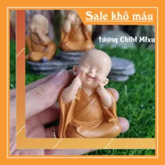 Trọn bộ 15 chú tiểu áo nâu size nhí 7- 8cm