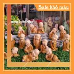 Trọn bộ 15 chú tiểu áo nâu size nhí 7- 8cm