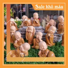 Trọn bộ 15 chú tiểu áo nâu size nhí 7- 8cm