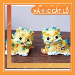 Cặp Kỳ Lân lớn kèm chậu vàng - màu vàng