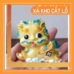 Cặp Kỳ Lân lớn kèm chậu vàng - màu vàng