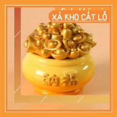 Cặp Kỳ Lân lớn kèm chậu vàng - màu vàng