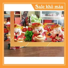 Tượng chibi Thần Tài ôm thỏi vàng 14cm