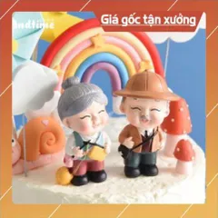 Phụ kiện bánh sinh nhật bánh kem - Cặp đôi ông bà đủ mẫu Trang Trí Bánh Sinh Nhật