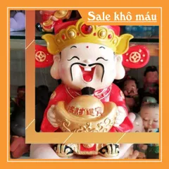 Tượng chibi Thần Tài ôm thỏi vàng 14cm