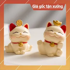 Tượng mèo cát tường trang trí ô tô, bàn làm việc đáng yêu dễ thương/ Mèo may mắn 💕FREESHIP 50k💕 Linh Tinh 10k