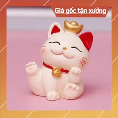 Tượng mèo cát tường trang trí ô tô, bàn làm việc đáng yêu dễ thương/ Mèo may mắn 💕FREESHIP 50k💕 Linh Tinh 10k