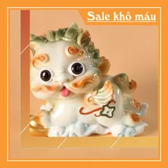 Bộ 02 tượng Kỳ Lân size lớn màu trắng