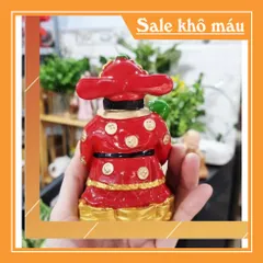 Tượng Thần Tài mẫu đứng ôm đĩnh vàng 11.5cm