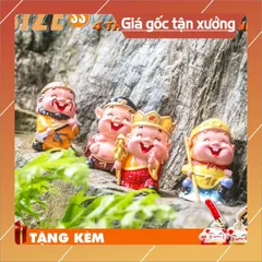 Bộ 4 Thầy Trò Tây Du Ký cao cấp Tượng mini trang trí Xe hơi Bàn làm việc