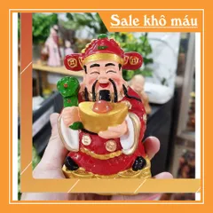 Tượng Thần Tài mẫu đứng ôm đĩnh vàng 11.5cm