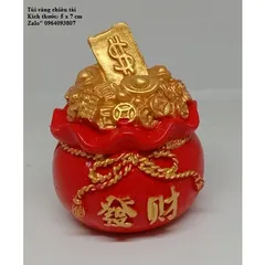 Chậu vàng chữ Tài Lộc - FREESHIP - Mô hình chậu vàng trang trí tài lộc