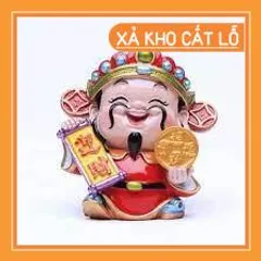 Tượng chibi Thần Tài 7cm - mẫu cầm đồng tiền vàng chiêu tài may mắn