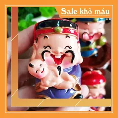 Bộ tượng Ngũ Phúc cao cấp kèm chậu cây và chân đế đứng 6 ô