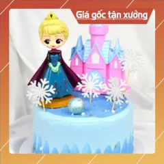 Phụ kiện trang trí bánh sinh nhật bánh kem - Tượng công chúa ANNA đội vương miện nhựa