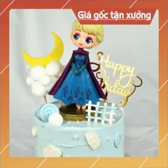 Phụ kiện trang trí bánh sinh nhật bánh kem - Tượng công chúa ANNA đội vương miện nhựa