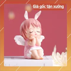 Phụ kiện bánh sinh nhật bánh kem - cặp đôi bé thiên thần có cánh ( 2 bé )