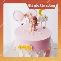 Phụ kiện bánh sinh nhật bánh kem - cặp đôi bé thiên thần có cánh ( 2 bé )