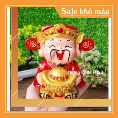 Tượng chibi Thần Tài 14cm đặc ruột - Thỏi vàng may mắn