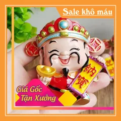 Tượng chibi Thần Tài may mắn 7cm - bộ 2 tượng Chiêu Tài - Tấn Bảo