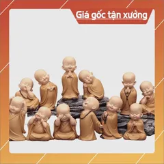 Bộ tượng chú tiểu 12 dáng 7cm