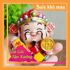 Tượng chibi Thần Tài may mắn 7cm - bộ 2 tượng Chiêu Tài - Tấn Bảo