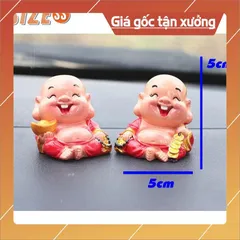 Bộ đôi Tượng Di Lặc May mắn cao cấp Tượng mini trang trí Xe hơi Bàn làm việc