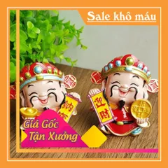 Tượng chibi Thần Tài may mắn 7cm - bộ 2 tượng Chiêu Tài - Tấn Bảo