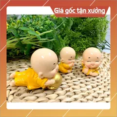 Bộ 3 tượng chú tiểu Tiên Đồng Tài Lộc Phúc Đức (Hình Thật - Video Thật)