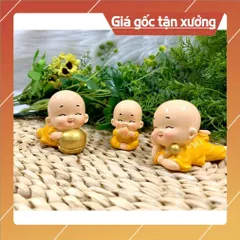 Bộ 3 tượng chú tiểu Tiên Đồng Tài Lộc Phúc Đức (Hình Thật - Video Thật)
