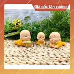 Bộ 3 tượng chú tiểu Tiên Đồng Tài Lộc Phúc Đức (Hình Thật - Video Thật)