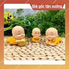 Bộ 3 tượng chú tiểu Tiên Đồng Tài Lộc Phúc Đức (Hình Thật - Video Thật)
