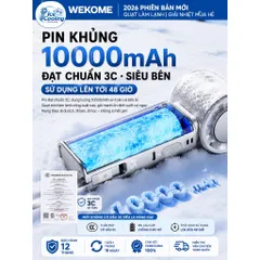 [Nhập Khẩu]Chính Hãng Wekome Quạt Cầm Tay mini có Sò Lạnh pin 10.000mAh - kiêm sạc dự phòng!