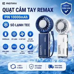 [Nhập Khẩu]Chính Hãng REMAX Quạt Cầm Tay mini có Sò Lạnh pin 10.000mAh - kiêm sạc dự phòng!