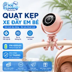 [ F9 ]2026-Quạt Mini Bạch Tuộc F9 4.000mAh Không Cánh An Toàn Cho Bé – Quạt Kẹp Xe Đẩy, Siêu Êm Có Đèn LED-2026