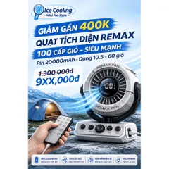 {Flash Sale}ICECOOLING-Quạt Tích Điện Remax RS-ZF09 20000mAh – Quạt Camping 100 Cấp Gió,Điều Khiển Từ Xa,Có Đèn LED-2026