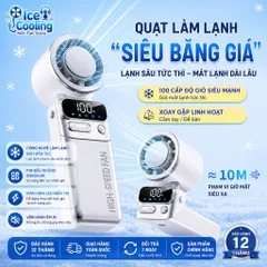 [FJ 011 ] Chính Hãng-Quạt Cầm Tay Sixqi 6000mAh Mini Turbo Làm Mát Bán Dẫn 2026–100 Cấp Độ Gió,Gập 180°,Màn Hình LED!