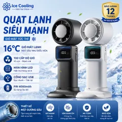 Quạt cầm tay mini Có Sò Lạnh pin 4000mAh!