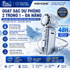 [Nhập Khẩu]Chính Hãng Wekome Quạt Cầm Tay mini có Sò Lạnh pin 10.000mAh - kiêm sạc dự phòng!