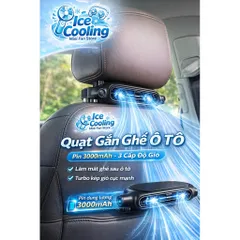 [Siêu sale]New 2026-Quạt gắn ghế ô tô Vissko 3000mAh – Quạt làm mát ghế sau xe hơi –3 cấp gió – Quạt mini turbo cho ô tô