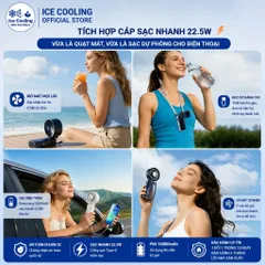 [Nhập Khẩu]Chính Hãng REMAX Quạt Cầm Tay mini có Sò Lạnh pin 10.000mAh - kiêm sạc dự phòng!