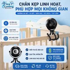 [ F9 ]2026-Quạt Mini Bạch Tuộc F9 4.000mAh Không Cánh An Toàn Cho Bé – Quạt Kẹp Xe Đẩy, Siêu Êm Có Đèn LED-2026